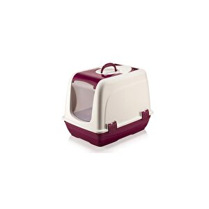 Sy-5088 Küçük Kapaklı Evcil Hayvan Kedi Tuvaleti Bordo