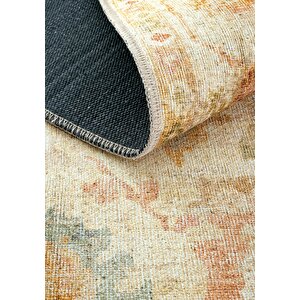 Cool Halı Private Bej Eskitme Vintage Halı Etnik Otantik Dokuma Şönil Halı Yıkanabilir Salon Halısı