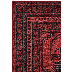 Private Kırmızı Halı Afgan Etnik Yıkanabilir Dokuma Şönil Halı Otantik Ofis Salon Halısı 230x330 cm