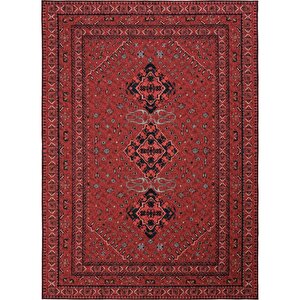Cool Halı Private Bordo Eskitme Vintage Halı Etnik Desen Otantik Şönil Halı Yıkanabilir Salon Halısı