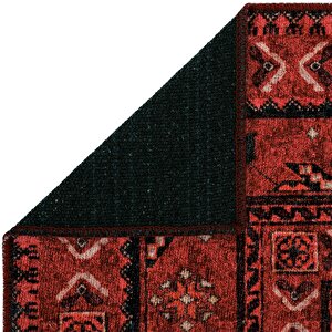 Cool Halı Private Bordo Eskitme Vintage Halı Etnik Desen Otantik Şönil Halı Yıkanabilir Salon Halısı