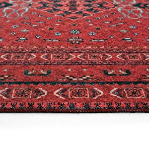 Cool Halı Private Bordo Eskitme Vintage Halı Etnik Desen Otantik Şönil Halı Yıkanabilir Salon Halısı