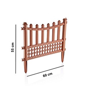 Sy-5998 Elite Plastik Dekoratif Bahçe Çiti 4'lü Set 60x55 Cm Kahverengi