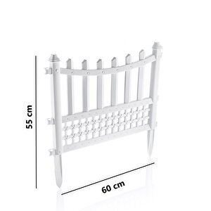 Sy-5998 Elite Plastik Dekoratif Bahçe Çiti 4'lü Set 60x55 Cm Beyaz