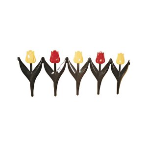 Sy-5996 Lale Plastik Bahçe Çiti 30x75 Cm 4'lü Set Sarı-kırmızı