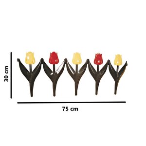 Sy-5996 Lale Plastik Bahçe Çiti 30x75 Cm 4'lü Set Sarı-kırmızı