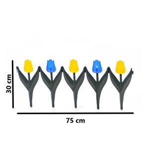 Sy-5996 Lale Plastik Bahçe Çiti 30x75 Cm 4'lü Set Sarı-mavi