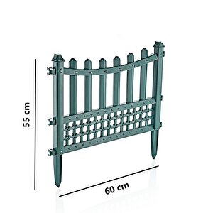 Sy-5998 Elite Plastik Dekoratif Bahçe Çiti 4'lü Set 60x55 Cm Yeşil