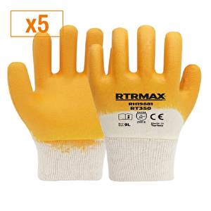Rtrmax Rh19882 Rt350 No:10 Nitril Kaplı Pamuk Eldiven (x5)