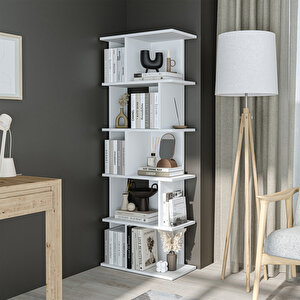 Roomart Mono Çok Raflı Kitaplık, Dekoratif Kitaplık, Geniş Kitaplık, Kütüphane