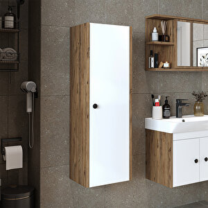 Ada Banyo Dolabı Mat Suntalam 110 Cm Banyo Boy Dolabı Atlantik Çam - Beyaz