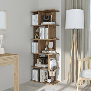 Roomart Mono Çok Raflı Kitaplık, Dekoratif Kitaplık, Geniş Kitaplık, Kütüphane