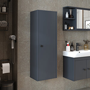 Ada Banyo Dolabı Mat Suntalam 110 Cm Banyo Boy Dolabı Antrasit