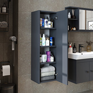 Ada Banyo Dolabı Mat Suntalam 110 Cm Banyo Boy Dolabı Antrasit