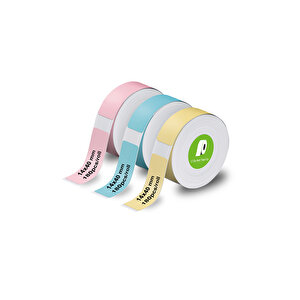 3'lü Termal Yazıcı Yapışkanlı Rulo Etiketi 180 Adet Renkli - 14 Mm X 40 Mm