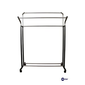 Ayarlanabi̇li̇r Metal Konfeksi̇yon Askısı Çi̇ftli̇ Portati̇f Ayaklı Vi̇tri̇n Askılık