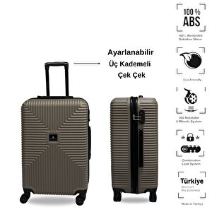 Anhelo Bowtie Abs Orta Boy Valiz Gold