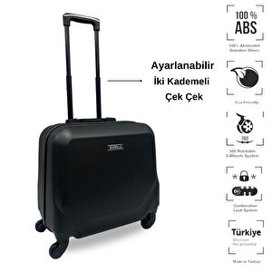 Anhelo Traveller Abs Hostes-pilot Boy Valiz Parlak Siyah