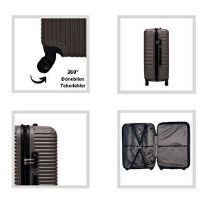 Anhelo Bowtie Abs Orta Ve Büyük Boy 2'li Valiz Seti