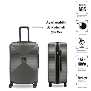 Anhelo Bowtie Abs Orta Boy Valiz Füme