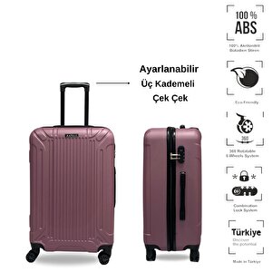 Anhelo Castle Abs Orta Boy Valiz Rose