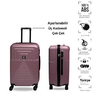 Navi̇s Marble Abs Orta Boy Valiz Rose