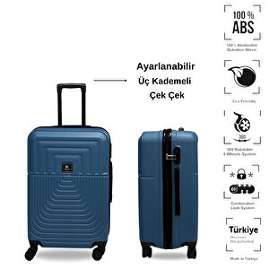Navi̇s Marble Abs Orta Boy Valiz 5026 Mavi