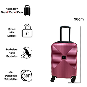 Anhelo Bowtie Abs Küçük (kabin) Boy Valiz Pembe