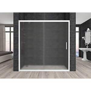 Carmen Temperli 6 Mm Ön Cephe Cam Duşakabin Mat Krom Profil Buzlu Cam