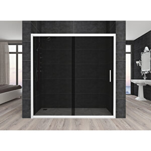 Carmen Temperli 6 Mm Ön Cephe Cam Duşakabin Mat Krom Profil Füme Cam