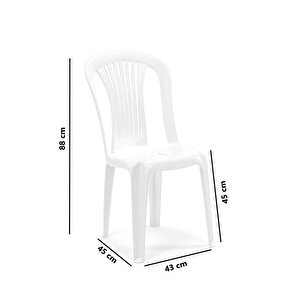 Sy-2520 Manolya Plastik Bahçe Sandalye Beyaz 4'lü Set 1000 Beyaz