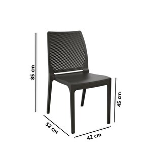 Sy-2509 Plastik İcon Bahçe Koltuk Sandalye 4'lü Set Kahverengi