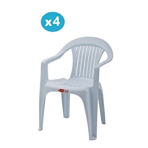 Sy-2510 Plastik Bahçe Koltuk Sandalye 4'lü Set 1000 Beyaz