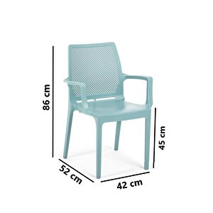 Sy-2504 Plastik İcon Bahçe Koltuk Sandalye 4'lü Set Turkuaz