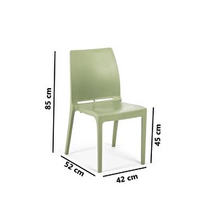 Sy-2506 Plastik Eve Bahçe Koltuk Sandalye 4'lü Set Yeşil