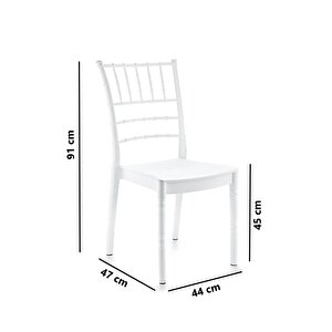 Sy-2525 Estate Plastik Modern Bahçe Düğün Sandalye 4'lü Set 1000 Beyaz