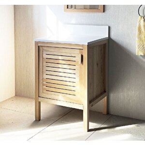 Sedir Ağacı Masif Ahşap Banyo Dolabı 60cm