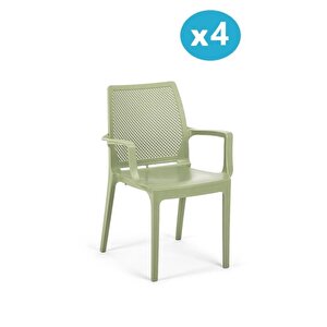 Sy-2504 Plastik İcon Bahçe Koltuk Sandalye 4'lü Set Yeşil