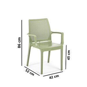 Sy-2504 Plastik İcon Bahçe Koltuk Sandalye 4'lü Set Yeşil