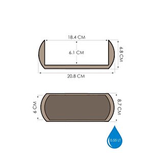 Omnipazar Krs-371 Dekoratif Plastik Mercan Uzun Saksı 0.55 Litre No 1
