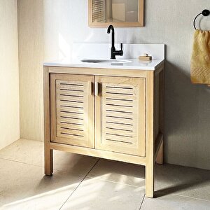 Sedir Ağacı Masif Ahşap Banyo Dolabı 80cm