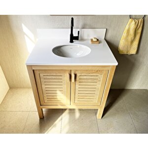Sedir Ağacı Masif Ahşap Banyo Dolabı 80cm