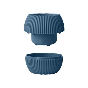 Krs-364 Dekoratif Plastik Mercan Saksı 1.2 Litre No 4 Gece Mavisi