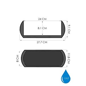 Omnipazar Krs-372 Dekoratif Plastik Mercan Uzun Saksı 1.3 Litre No 2