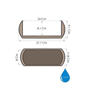 Omnipazar Krs-372 Dekoratif Plastik Mercan Uzun Saksı 1.3 Litre No 2