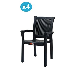 Omnipazar Sy-2515 Elite Plastik Bahçe Koltuk Sandalye 4'lü Set
