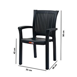 Omnipazar Sy-2515 Elite Plastik Bahçe Koltuk Sandalye 4'lü Set