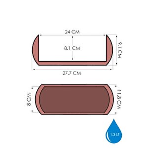 Omnipazar Krs-372 Dekoratif Plastik Mercan Uzun Saksı 1.3 Litre No 2