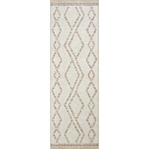 Cool Halı Carnival Krem Halı Yolluk Geometrik Desenli Dokuma Şönil Halı Yıkanabilir Mutfak Halısı