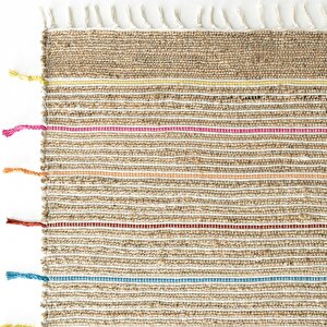 Vime 05 Natural Multi Jüt Halı Yolluk El Dokuma Jüt Kilim Hasır El Halısı Otantik Halı 80x300 cm